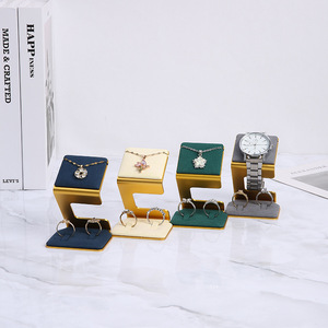 Soporte de exhibición de joyería en forma de Z de Jinsky, soporte colgante de exhibición de anillos Beige, estante de exhibición de joyería de <span class=keywords><strong>pie</strong></span> de Metal en diferentes colores - Product Image 4