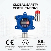 Détecteur de gaz combustible fixe antidéflagrant HIREP Industrial Top à combustion catalytique, protection IP66, en acier inoxydable