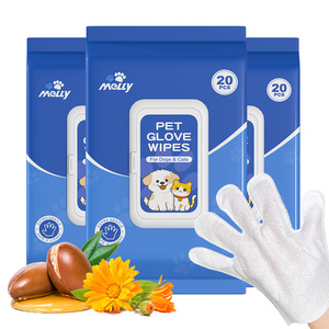 Gants de nettoyage <span class=keywords><strong>pour</strong></span> animaux de compagnie jetables sans rinçage hypoallergéniques Lingettes de bain <span class=keywords><strong>pour</strong></span> chiens et chats - Product Image 1