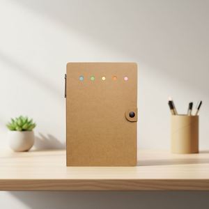 Cuaderno Promocional de Papel Kraft con Espiral, Bloc de Notas Autoadhesivas, Bloc de Notas de Papel Kraft, Bolígrafo, Artículos de Papelería de Escritorio, Serigrafía - Product Image 5