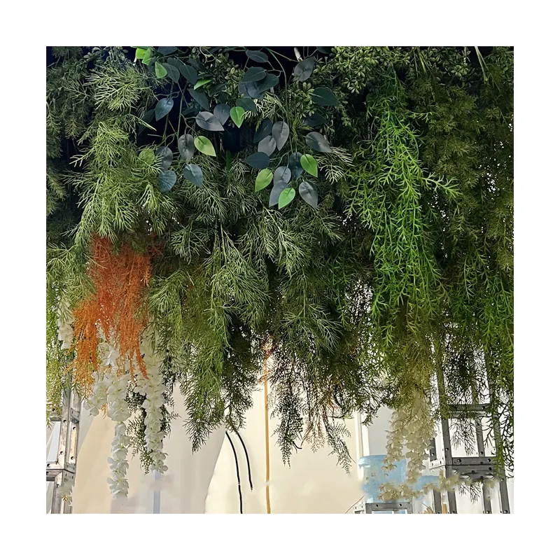 Hot bán treo trong nhà nhà giả hoa màu xanh lá cây nhựa nhân tạo thực vật