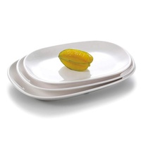 Restaurant en gros A5, vaisselle rectangulaire en mélamine blanche, assiette, vaisselle de petit déjeuner, logo personnalisé