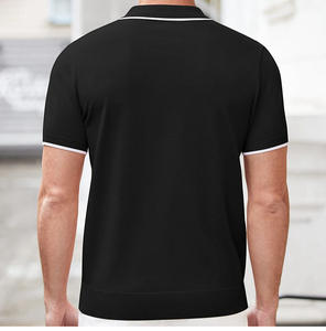 Venta al por mayor 100% algodón para Polos logotipo bordado liso Golf camisetas personalizadas XL longitud corta botón sólido oscuro tejido 6XL - Product Image 2