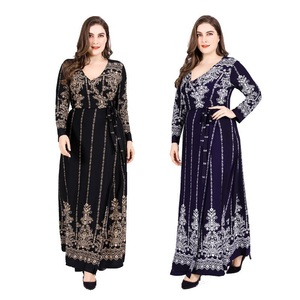 Nouvelle arrivée Robe d'été tissée grise à fleurs grande taille à col rond - Product Image 5