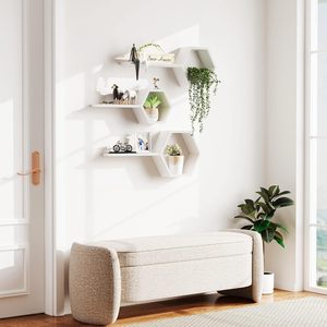 Estantes Flotantes <span class=keywords><strong>de</strong></span> <span class=keywords><strong>Madera</strong></span> <span class=keywords><strong>para</strong></span> Pared, Juego <span class=keywords><strong>de</strong></span> 6 Estantes Hexagonales <span class=keywords><strong>de</strong></span> <span class=keywords><strong>Madera</strong></span> <span class=keywords><strong>de</strong></span> Pino <span class=keywords><strong>para</strong></span> Fotos, Plantas, Estantes Rústicos Tipo Panal - Product Image 5