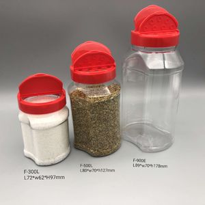 300毫升500毫升高品质香料储存容器热卖宠物塑料调味品调味品香料瓶/罐包装带标签 - Product Image 5