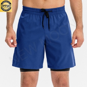 2 in 1 Mens Grey Shorts Double <b>Layer</b> Compression Shorts Mens Sports Gym Running Breathable Shorts - Product Image 4