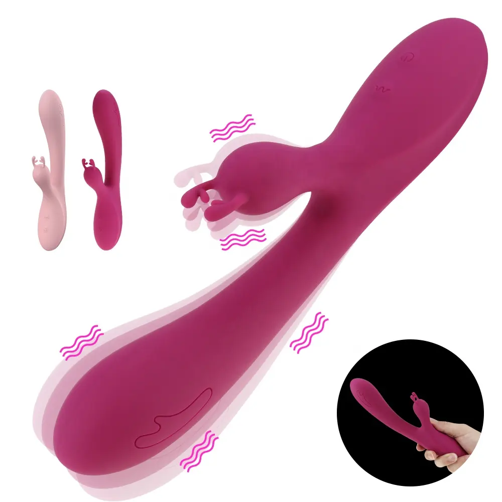 Vibrador coelho de penetração profunda macia, vibrador de coelho para estimulação do ponto g e de ponto a, 10 modos vibratórios, brinquedo sexual para mulheres, orgasmo vaginal