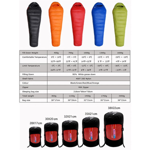 Saco de dormir de <span class=keywords><strong>3</strong></span> estaciones personalizado de fábrica precio súper bajo tela de nailon profesional esponjoso plumón de pato estilo mamá - Product Image 6