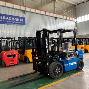Forklift Diesel Tavol 3T Ban Solid Tugas Berat Counterweight Besi Cor Tiang Tiga Tingkat Hidrolik Untuk Penggunaan Dalam Ruangan - Product Image 1
