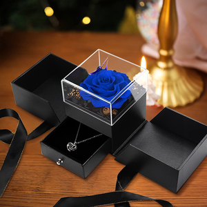 Rose Roses Red Preserved Rose UO Handmade Preserved Rose Jewelry Gift Box Eternal Real Eternal Red Roses Enchanted Flower Gift For Girlfriend