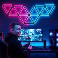 Lampes murales LED RGB modulaires, panneaux lumineux hexagonaux intelligents pour le gaming avec contrôle par application, veilleuse créative DIY pour la configuration de bureau ou de chambre