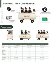 Compresor de Aire Industrial Portátil de 750W*2 2HP 50L de 2 Cilindros, Sin Aceite y Silencioso - Product Image 2