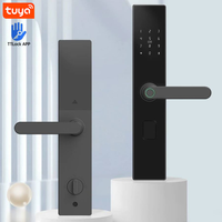 Poignée de porte numérique intelligente Vertexis TTlock WiFi noire avec empreinte digitale biométrique et clé électronique pour usage domestique dans les hôtels/appartements