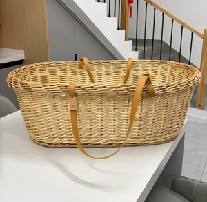 Cesto Porta Bebè Moses in Vimini Intrecciato a Mano, Moderno ed Ecologico, con Supporto per la <span class=keywords><strong>Cameretta</strong></span> del Bambino - Vendita Diretta dalla Fabbrica - Product Image 2