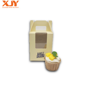 10x10x2.5 Inches Custom Square Birthday Cake Box With Window