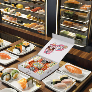 Hengxing กล่องใส่ซูชิแบบพับได้ทำจากกระดาษแข็งแข็งสีดำหรูหรารีไซเคิลได้ - Product Image 6