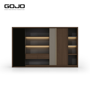 <span class=keywords><strong>Meuble</strong></span> de rangement contemporain en bois avec portes et étagères, bibliothèque de <span class=keywords><strong>bureau</strong></span>, unité d'arrière-plan pour gérant ou PDG - Product Image 6