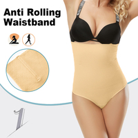 Culotte gainante taille haute sans couture en nylon polyamide, effet ventre plat, maintien ferme, post-partum, grandes tailles européennes