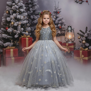 Stile europeo elegante abiti lunghi per le ragazze di 10 anni di età rosso della <span class=keywords><strong>ragazza</strong></span> del partito di sera abiti modello di <span class=keywords><strong>Stella</strong></span> della <span class=keywords><strong>ragazza</strong></span> dei capretti vestito - Product Image 2