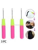 Usine en gros poignée en plastique Dreadlock Crochet crochet bricolage outils de coiffure loquet crochet Crochet aiguilles pour Extension de cheveux