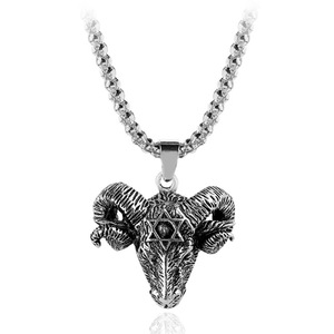 Collier tendance pour hommes et adolescents avec pendentif pentagramme et hexagramme <span class=keywords><strong>satanique</strong></span> - Product Image 3