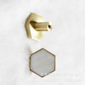 <b>Copper</b> Hexagonal Furniture Handle Minimalist Cabinet <b>Knob</b> Durable Geometric Design For Wardrobe And Cabinet - Product Image 3