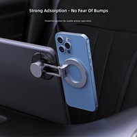 Support de téléphone et tablette pour tableau de bord de voiture et bureau, en alliage d'aluminium anti-corrosion, flexible, magnétique, extensible, avec logo personnalisé