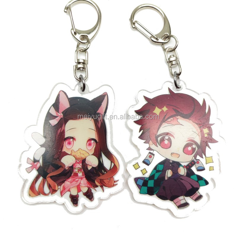 2020 популярный брелок для ключей из аниме «рассекающий демонов» kimetsu No Yaiba, подвеска для ключей из акрила, подвеска для сумки