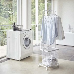 Mobile Adjustable Iron Clothes Storage Racks for Balcony Drying Clean/Dirty Clothes <b>Baskets</b> Modern Design - Product Image 4