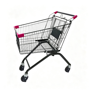 Chariot de courses commercial 340L en treillis métallique grande capacité avec roues pivotantes silencieuses, robuste pour supermarché et magasin de détail, kit complet - Product Image 1
