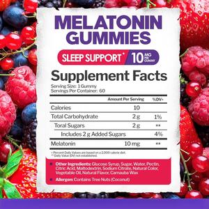 Suplementos de gomitas para dormir con vitamina efectiva de etiqueta privada para adultos-60 gomitas para aliviar el estrés y dormir mejor no para recién nacidos - Product Image 4