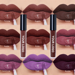 Pabrik Produsen Lipstik Cair Mineral Melembapkan Tahan Lama Vegan <span class=keywords><strong>Matte</strong></span> <span class=keywords><strong>Lip</strong></span> <span class=keywords><strong>Gloss</strong></span> Vegan Kosmetik Makeup Vegan - Product Image 1
