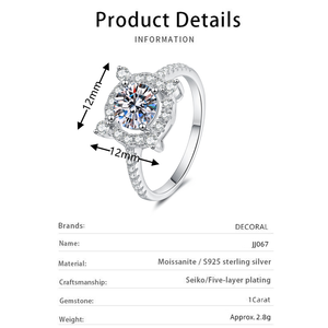Commercio all'ingrosso 925 gioielli in argento Sterling Custom classico <span class=keywords><strong>1</strong></span> <span class=keywords><strong>carato</strong></span> Moissanite <span class=keywords><strong>diamante</strong></span> <span class=keywords><strong>anello</strong></span> di fidanzamento per le donne - Product Image 6