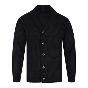 High-quality Solid Color V-neck Button <b>Pocket</b> Quick Dry Customizable Men's <b>Cardigan</b> Sweater Acrylic Breathable Wool Knitted 2026 - Product Image 1