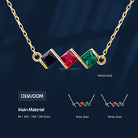 Bestseller Halskette 14K Au585 Echtes Massives Weißgold Labor-Edelstein für Damen Feiner Schmuck Maßgefertigtes Design