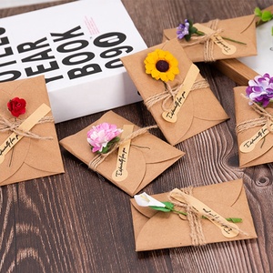 Gran oferta de papel Kraft <span class=keywords><strong>Vintage</strong></span> con flores secas, flores naturales preservadas personalizadas, tarjetas de felicitación para recuerdo de vacaciones, <span class=keywords><strong>cumpleaños</strong></span> - Product Image 5