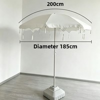 Parasol d'extérieur de luxe à pampilles pour cour, piscine, lanterne, maison de vacances, jardin – Mobilier d'extérieur tendance en polyester