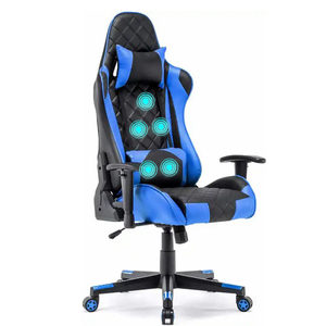 Silla de Juego Reclinable de 180° con Respaldo Alto Ajustable en Altura, Silla de Masaje con Marco de Metal y Espuma Original para Juegos de PC - Product Image 1