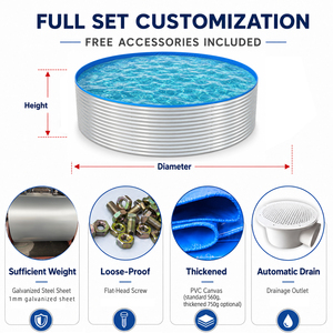 Bassin de pisciculture circulaire BFT écologique pour l'aquaculture, système de bassin en acier galvanisé haute efficacité pour l'élevage de poissons - Product Image 5