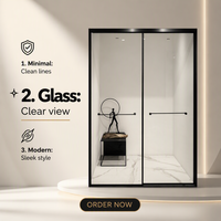 Portes de douche en verre pour salle de bain, cabine de douche, porte coulissante, enclos de douche, cabine de douche pour salle de bain