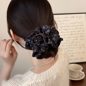 Coleteros Grandes con Flores Bordadas, Bandas Elásticas, Coleteros Florales, Lazos de Flores para Mujeres y Niñas - Product Image 3