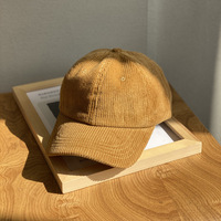 Gorra de Pana al por Mayor, Gorra de Béisbol de Pana de 6 Paneles con Bordado Personalizado, Gorra de Pana Lisa