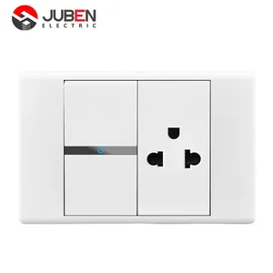 American Standard Thailand Vietnam 118 Type 16A Wall Switch Socket Electrical Switch Socket USB Type Big Plate White