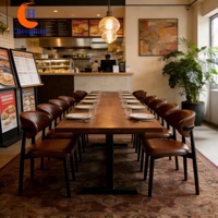 Chaises et table de salle à manger en bois ciré blanc, style campagnard, résistantes à l'usure et aux rayures, pour restaurant, design minimaliste moderne