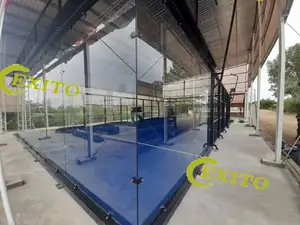 EXITO 2023 WPT standart Cancha De Padel taşınabilir kürek tenis kortu panoramik mahkemesi