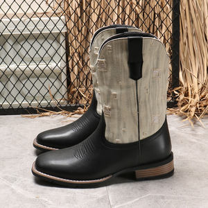 Botas de Moda para Hombre, Estilo Vintage, de Cuero, hasta la Pantorrilla, con Bordado, Botas Vintage para Adultos, de Cuero PU, para Hombre y Mujer - Product Image 2