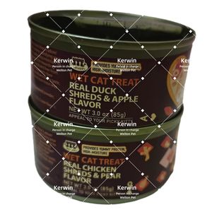 Etiqueta privada Precio barato Alimentos enlatados para mascotas para gatos y perros Mousse de atún Rajas de pollo Carne de salmón Comida para gatos Lata húmeda al por mayor - Product Image 4