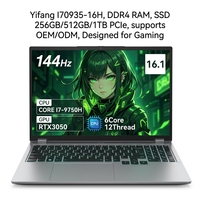 Nouveaux ordinateurs portables de jeu OEM/ODM en gros d'usine, 16,1 pouces avec processeur Intel I7-9750H et carte graphique RTX3050, format 16:10