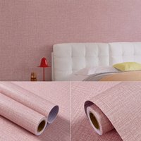 Papier peint PVC à texture lin, autocollant, imperméable, résistant à l'humidité, pour salon, chambre, hôtel, décoration murale